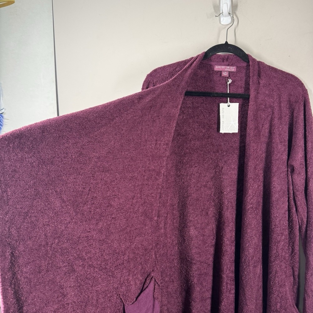 Barefoot Dreams New with Tags CozyChic Lite Island Wrap Burgundy Wine Sz L/XL - Picture 13 of 16